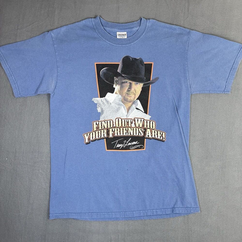 TRACY LAWRENCE FIND OUT WHO  YOUR FRIENDS ARE CONCERT T SHIRT Tour Date Cities M
